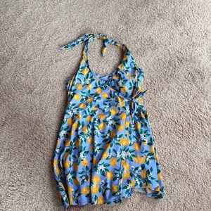 Draper James Halter Swim Dress Lemon Blossom Print